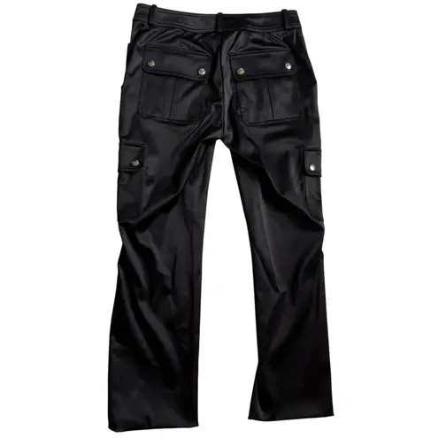 CELINE | Y2K Vintage Black Stretch Silk Satin Cargo Pants | Size 36 US Size 6
