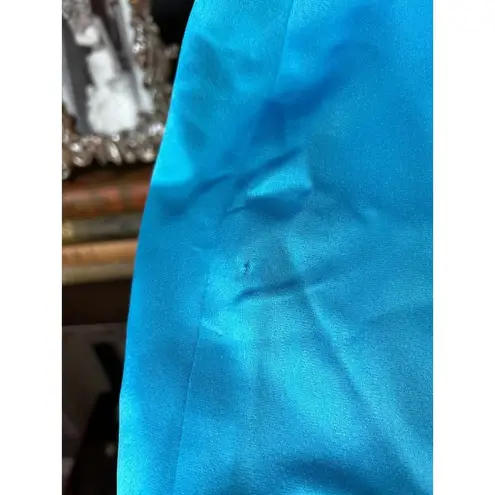 Retrofête RETROFETE Janessa Satin Mini Dress Aqua Blue Womens Large