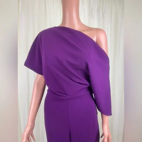 Alexia Admor NWT Draped One-Shoulder Jumpsuit Unitard Size Medium Plumtastic - Image 7