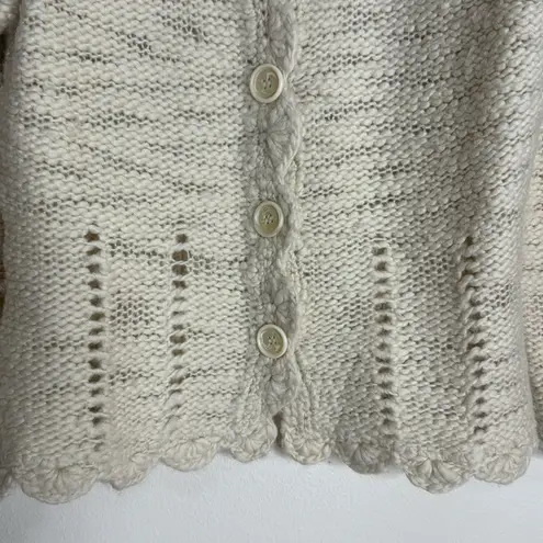 Vtg Alps 100% Wool Long Sleeve Chunky Cottage Core Button Cardigan Sweater M Size M