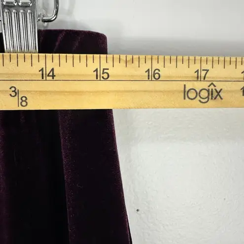 Susan Graver Velvet Pants L Purple High Rise Straight Leg Y2K Goth Party Holiday