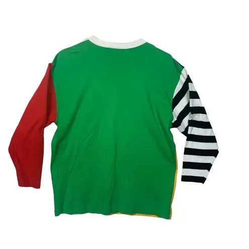 Vtg 90s Ib diffusion unisex large long sleeve colorblock sun short sequin stripe Green
