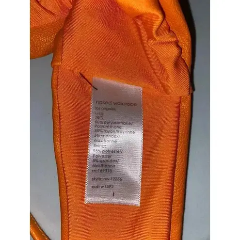 Naked Wardrobe Deep Orange Vegan Leather Bra