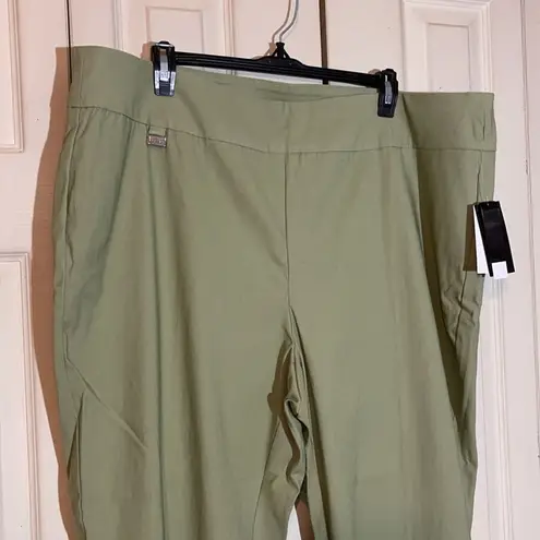 Premise Woman Spring Green Stretch Waistband Ankle Cropped Pants Size 3X NWT