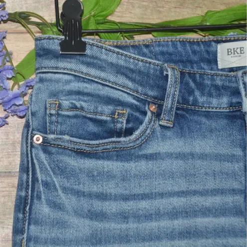 BKE Stella Jeans Women 27x30 27R Blue Light Wash Low Rise Bootcut Straight Leg