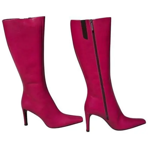 Donald Pliner Couture Pink Fuchsia Calf Leather Boot Full Side Zipper NWT $425 Size 7