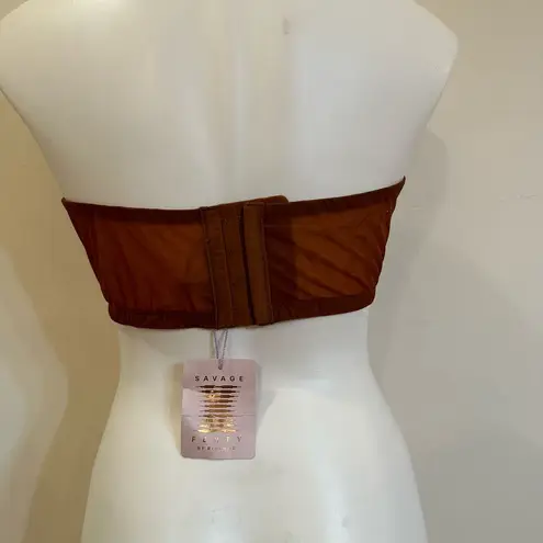 Savage x Fenty Aqua Hour Bandeau Bralette Brown Strapless Bra sz 16-18 1X