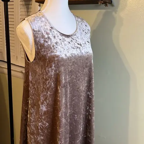 Molly green  Lindsay mushroom velour sleeveless swing mini dress, size small