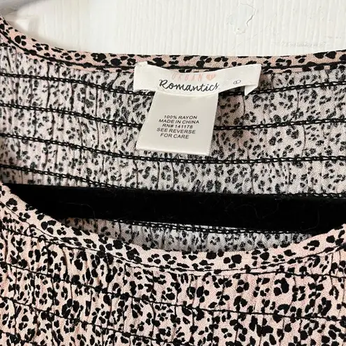 Urban Romantics Mini Leopard Print Smocked Top - Size L