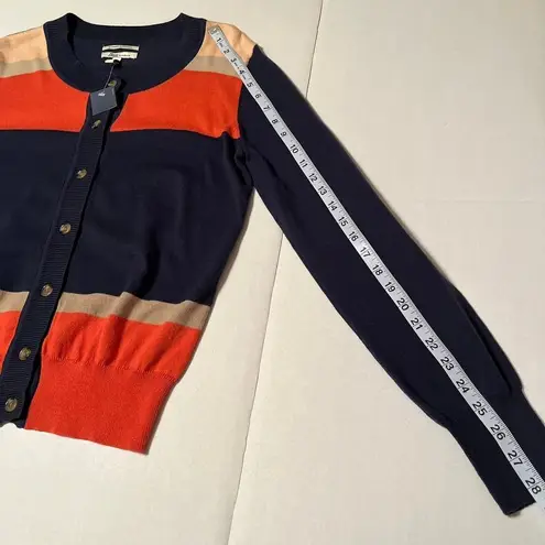 G.H. Bass & Co. colorblock striped cardigan Womens Size Medium NEW Blue