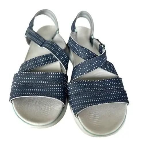 Dr Scholl's Shoes Say It Grey Strappy Sandal Size Size 9M Open Toe Flats Comfort Gray