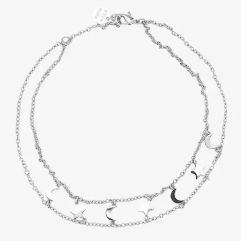 PURAVIDA Rhodium Plated Moon & Stars COSMOS ANKLET NWT Silver