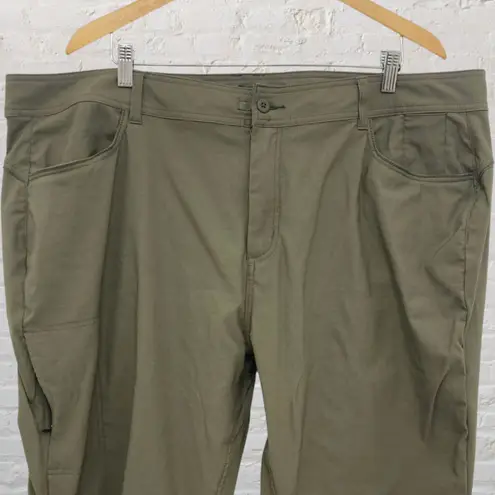 prAna Halle Pant Plus II 22W Olive ReZion Stretch Hiking Outdoor Pants NWOT