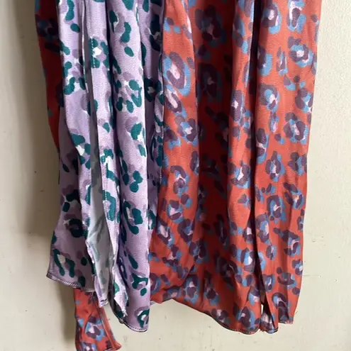 Rachel Antonoff Willow Wrap Dress Lilac Leopard Pink Size XS