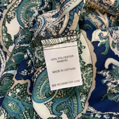 Roz & Ali Roz & Ali Paisley Blouse Tie Front Long Sleeve Button Down Top 3X Office Church