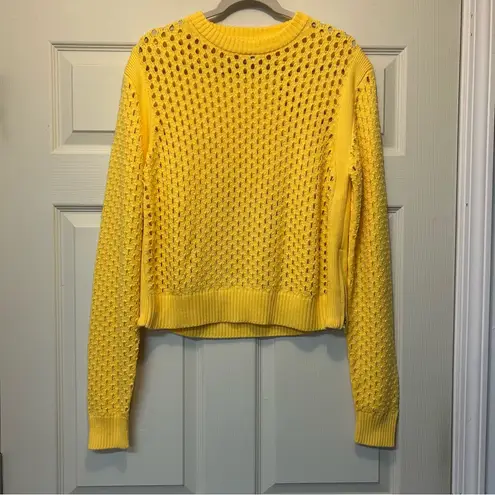 Varley Hains Knit Crew Neck Sunlight Yellow Sweater Top Long Sleeve Women Medium