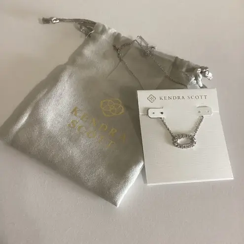 Kendra Scott 
Elisa Open Frame Crystal Pendant Necklace in Silver Tone