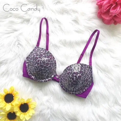 Frederick's of Hollywood 🔃 Purple Cheetah Print Bra