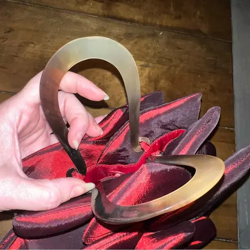 Stunning Red Satin Flower Handbag