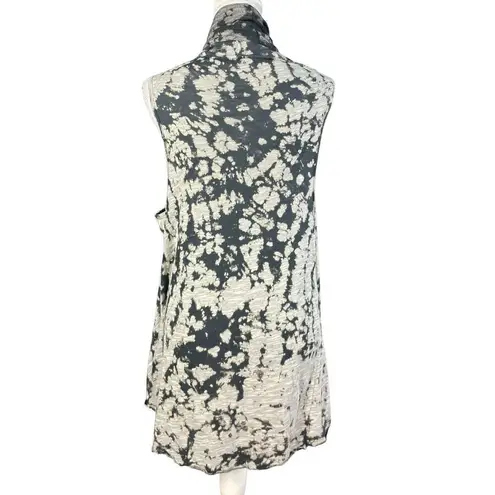 T Party Cardigan Size Small Boho Black Tie Dye Waterfall Open Artsy Festival