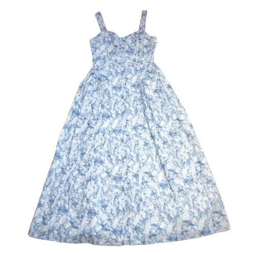 Tuckernuck NWT Hyacinth House Rosemary in Blue Abstract Floral Maxi Dress M