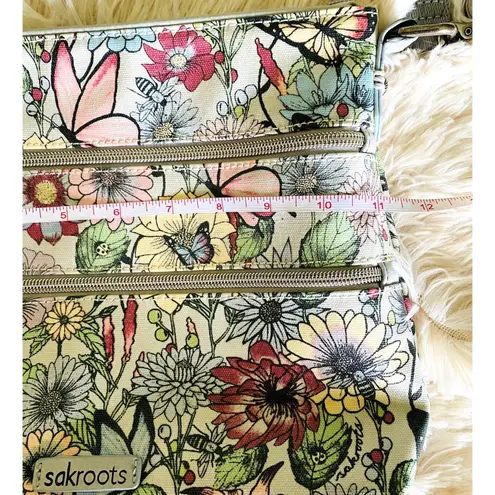 Sakroots Floral Crossbody Bag with ID Lanyard and Bee Keychain Boho Purse