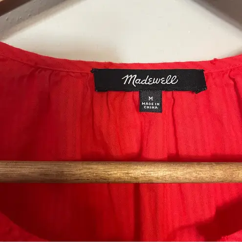 Madewell  Peekaboo Pom Pom Top in Red - Image 7