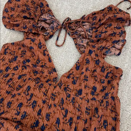 Jen's Pirate Booty Jen’s Pirate Booty Wildflower Echo maxi dress viscose flutter sleeve open back