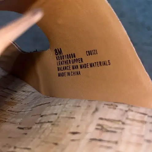 Kork-Ease Saffron Slide Leather Sandal Cork Woodgrain Brown Terra 8