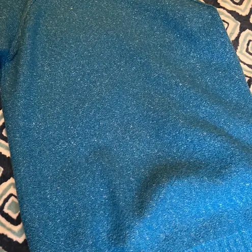 All Chill Bright Blue Knit Turtleneck Sweater Dress