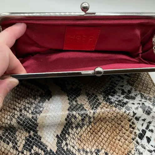 HTF Vintage Hobo International Snake Print Leather Out Of Stock clutch Wallet Brown