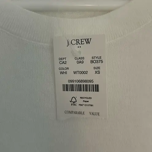 J. Crew Factor White Classic Sweater Shell Layering Slim Fit XS New