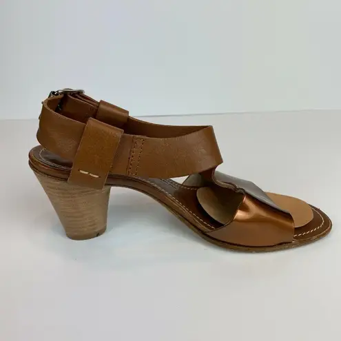 AGL Attilio Giusti Leombruni Heels Sandals 5.5 Brown Copper Patent Leather 35.5
