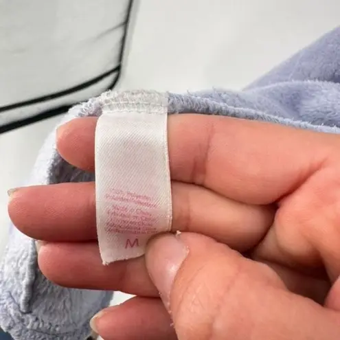 Oscar de la Renta Vintage Womens Fleece Quilted Wrap Tie Waist Robe Purple Medium