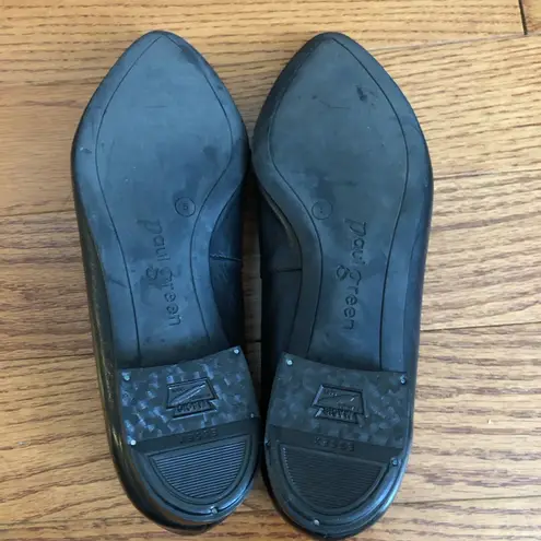 Paul Green Tahitian Pointed Toe Flat Black Leather Women’s Size 7.5