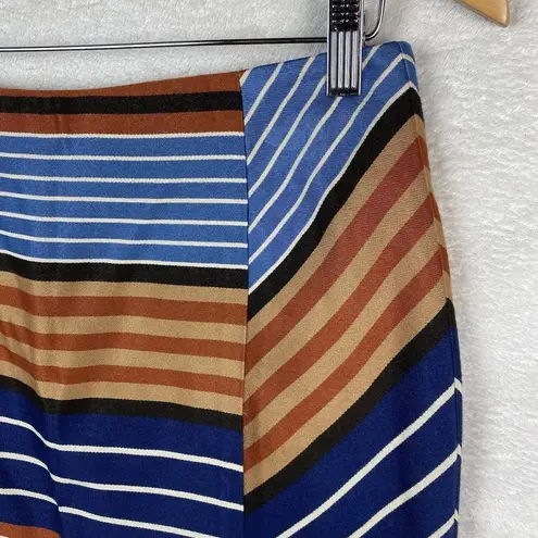 J. McLaughlin ‎ Indigo Montecito Striped Pencil Skirt Size 4 Career Classic