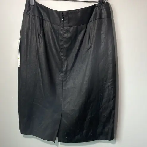 Anne Klein NWT  black 100% linen pencil skirt size 4.