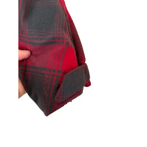 Cabela's Red Grey Plaid Coat Womens Size XL Wool Primaloft Full Zip Fleece Lined