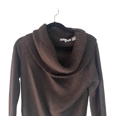 eight eight eight Women's Size Large Dark Brown Mohair Blend Cowl Neck Sweater