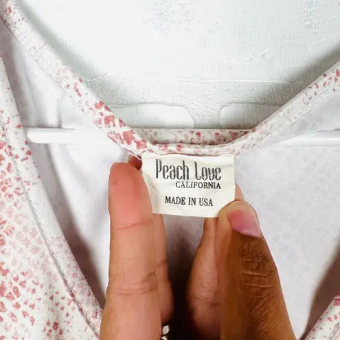 Peach Love California Snakeskin Print Ruffle Hem Tank Top Blouse Women's Small