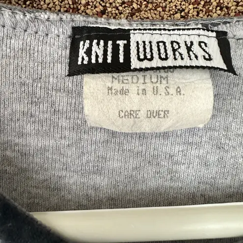 Knit Works Vintage Gray Ribbed Baby Tee Y2K Minimalist Style Medium