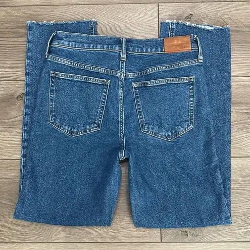 J.Crew  90’s Classic Straight High Rise Full Length Crop Stretch Blue Jeans Size
