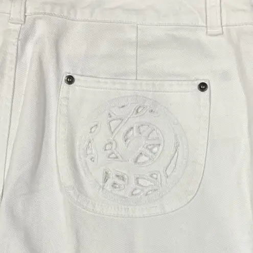 INC White Embroidered Flare Jeans Womens Petite 12P Stretch Comfort Wide leg