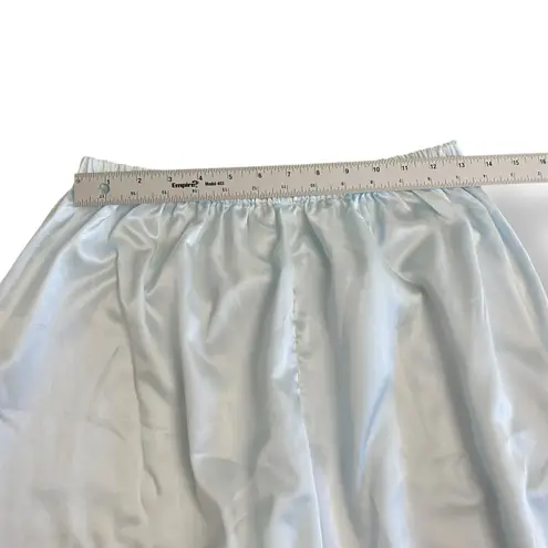 Vintage Barbizon Cuddleskin Pajama Set XL Blue Satin Lace Floral Embroidered