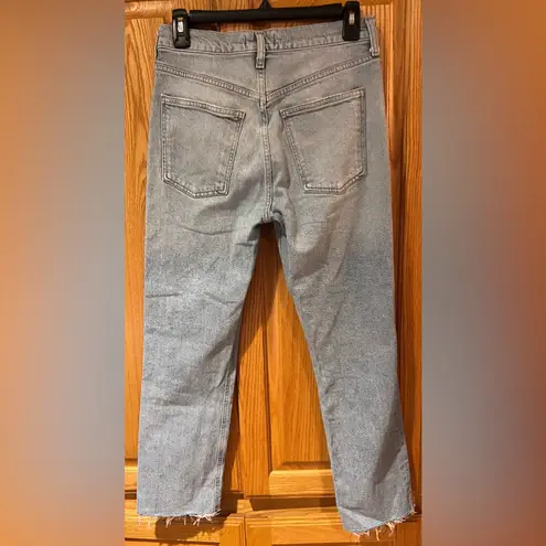 AGOLDE  Merrel High-Rise Raw Hem Low Stretch Straight Denim Jeans Size 26‎