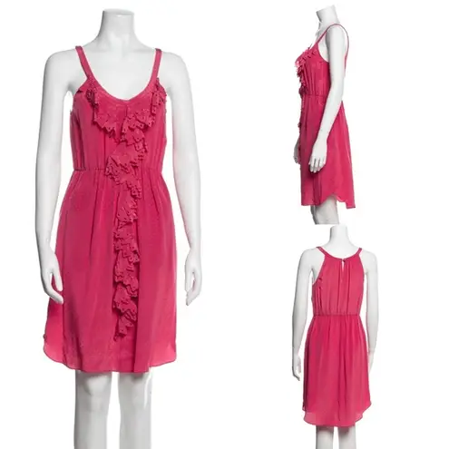 Rebecca Taylor PUNCHED CAMI Silk Mini Dress color Melon Size 4 NWT RETAIL $345