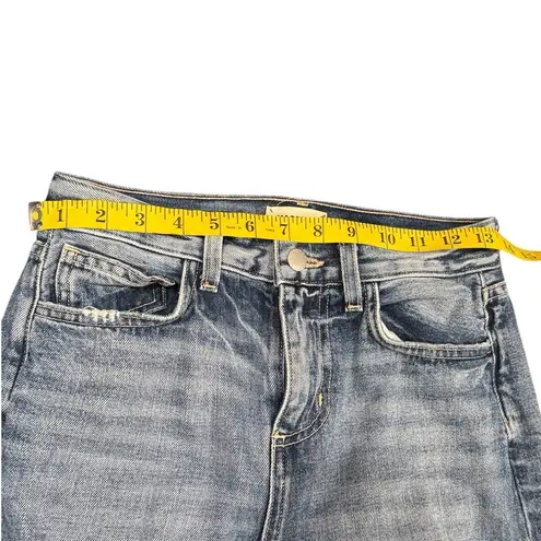 L'Agence Adele High-Rise Cropped Jeans Fallbrook Wash Size 24 Distressed Raw Hem