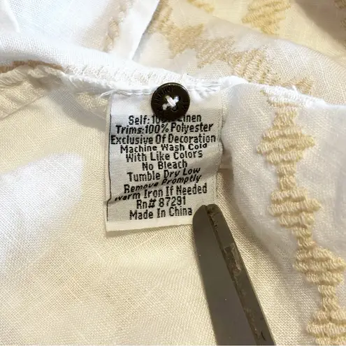 Johnny Was Petra Duster Linen Vest with Embroidery size XS