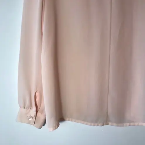 Vintage 80s Cottagecore Pink Blouse Feminine Size 10P Secretary 1980s Style Top