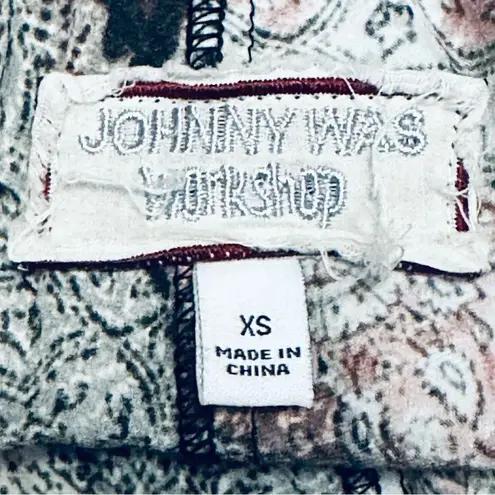 Johnny Was Mabel Silk Velvet Palazzo Pants Wide Leg Elastic Waist Printed XS